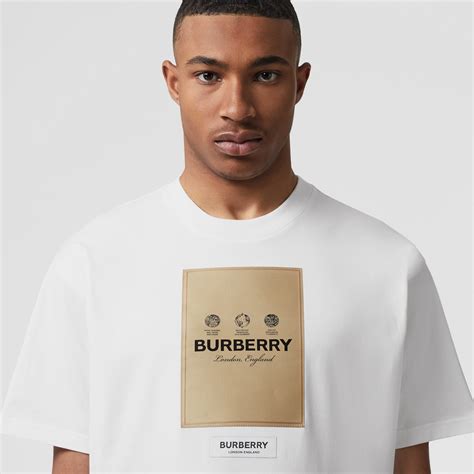 burberry label applique cotton oversized t-shirt|Burberry Label Applique Cotton Oversized T.